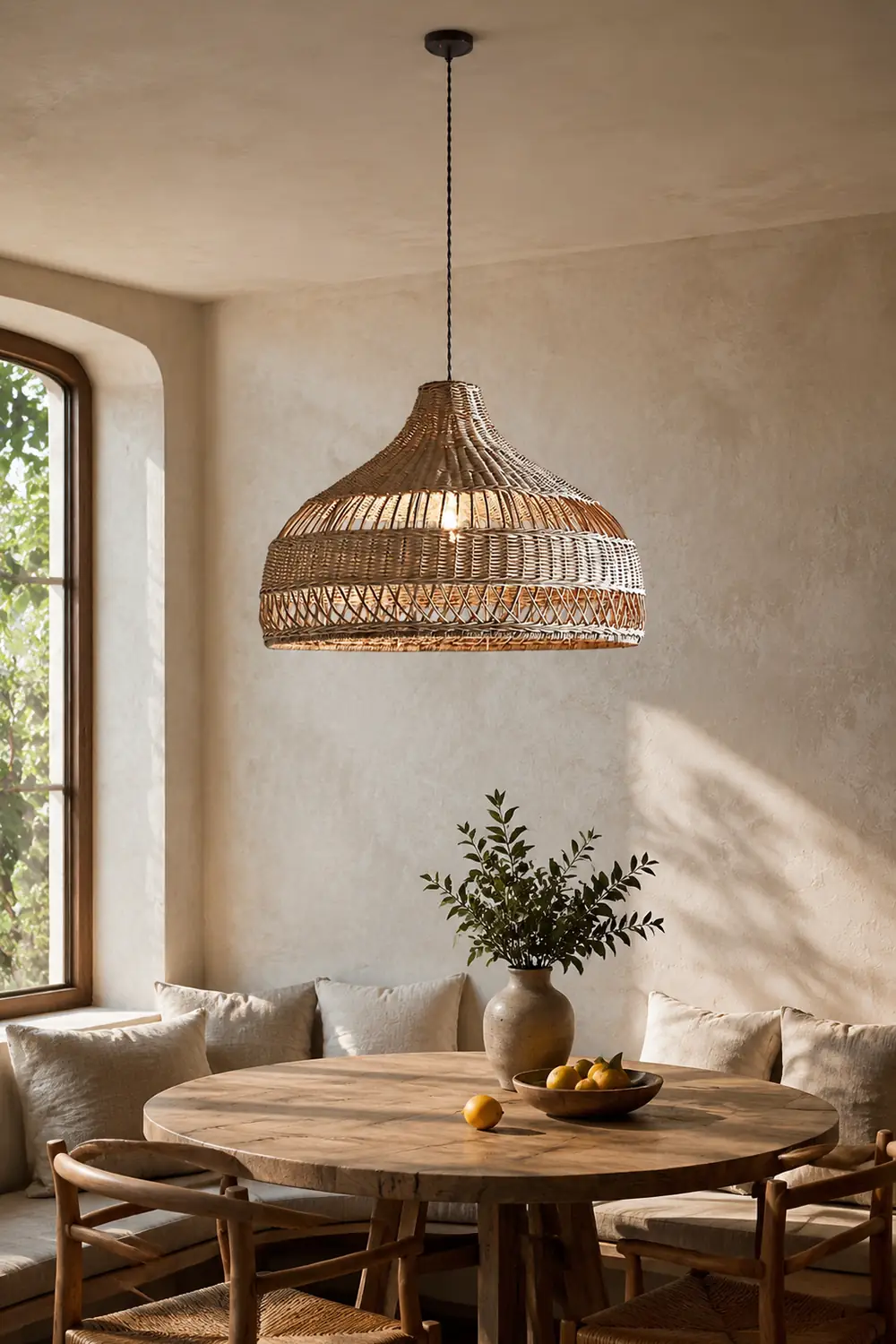 Artisanal Rattan Dome Pendant Lamp - Lumpaz