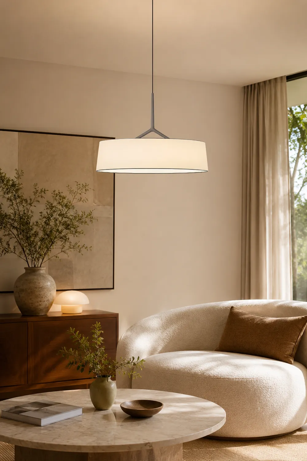 Paper Glow Circular Pendant Lamp - Lumpaz