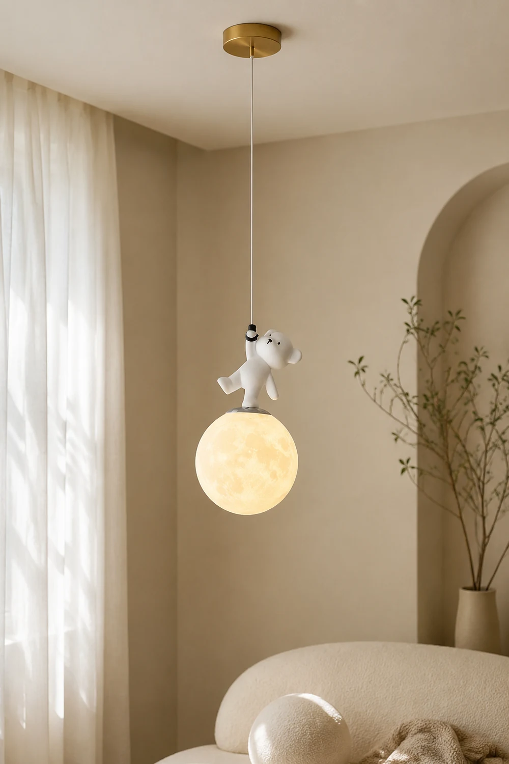 Animal And Moon Pendant Light - Lumpaz