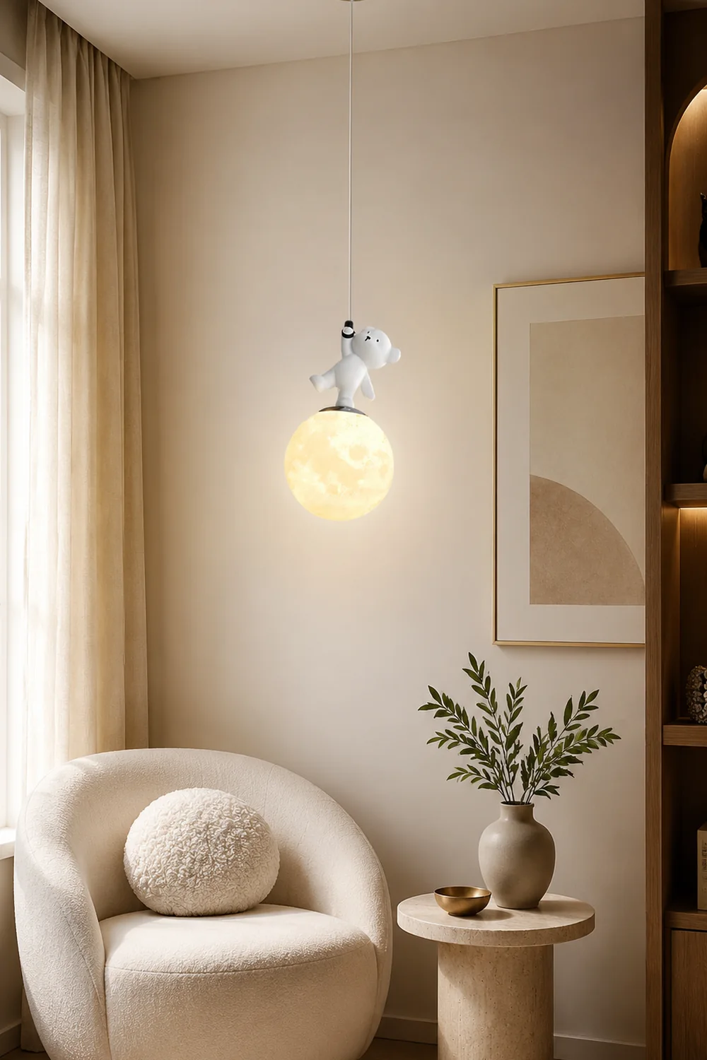 Animal And Moon Pendant Light - Lumpaz