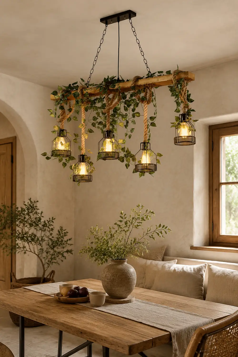 Rustic Wooden Chandelier - Lumpaz