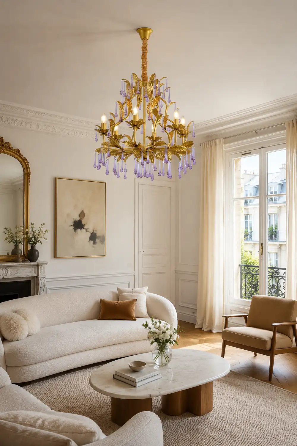 Amethyst Drops Crystal Chandelier - Lumpaz