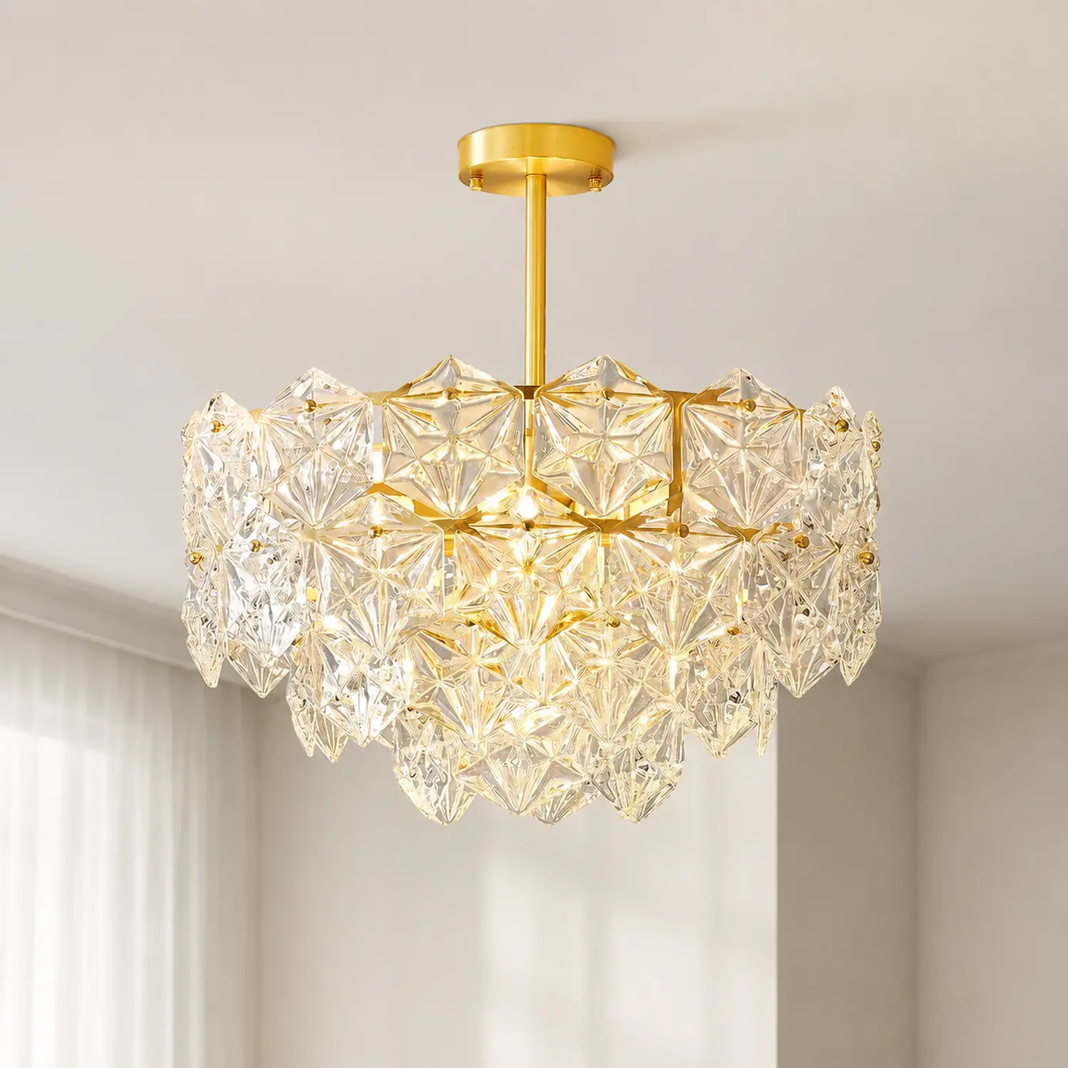 Snowflake Glass Chandelier - Lumpaz