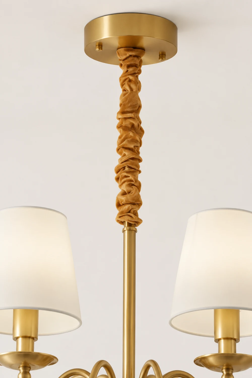 Tapered Fabric Brass Chandelier - Lumpaz