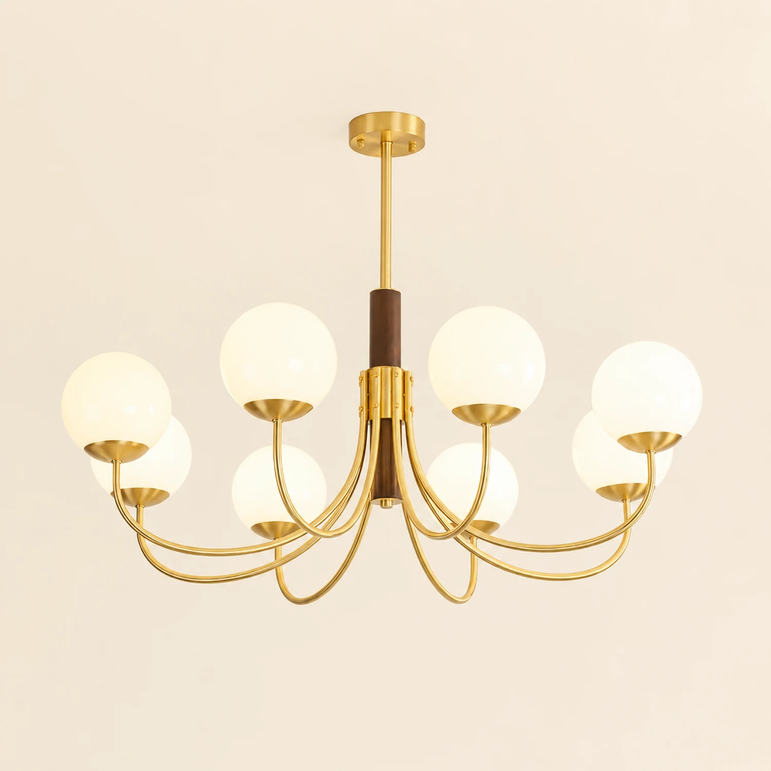 Midas Touch Walnut Sphere Chandelier - Lumpaz