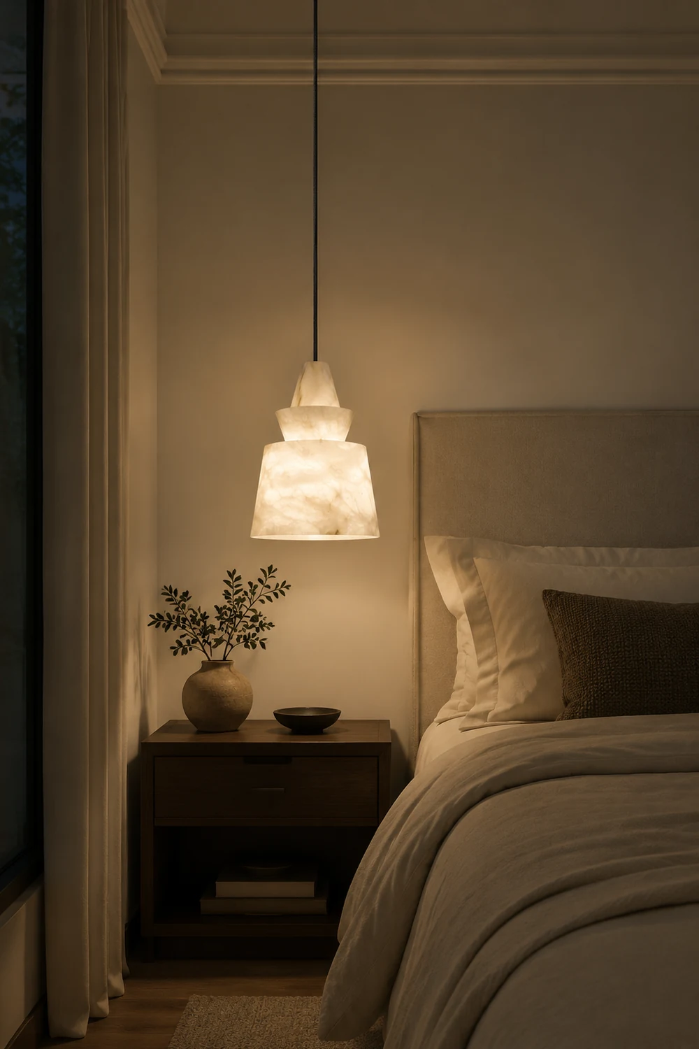 White Alabaster  Pendant Light - Lumpaz