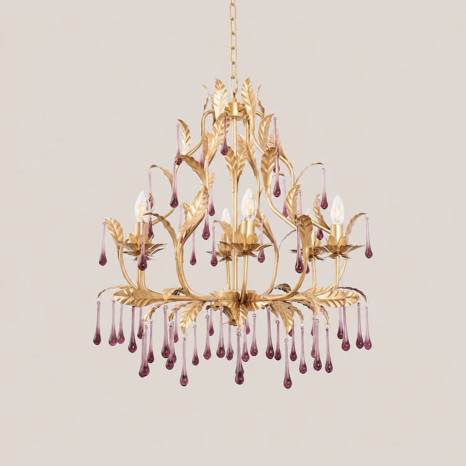 Amethyst Drops Crystal Chandelier - Lumpaz