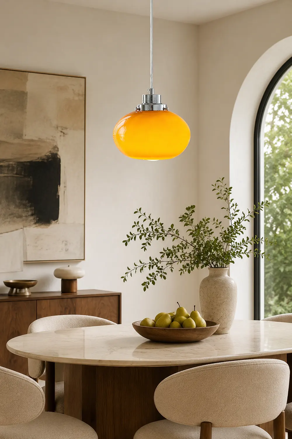 Oval Persimmon Pendant Light - Lumpaz