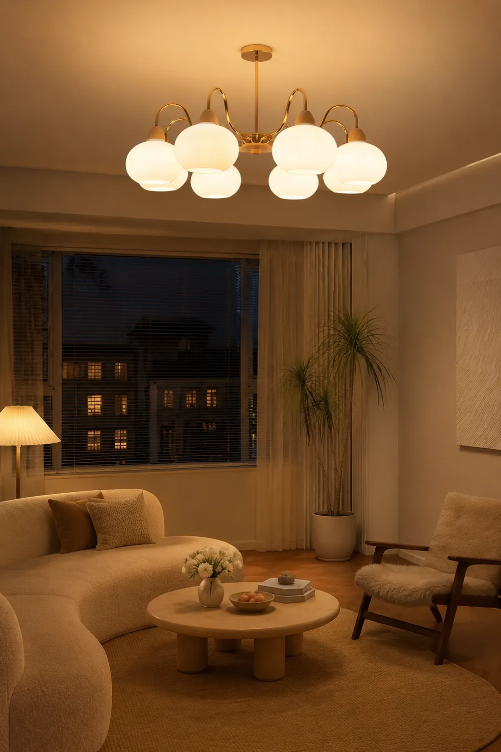 Glass Persimmon Chandelier - Lumpaz