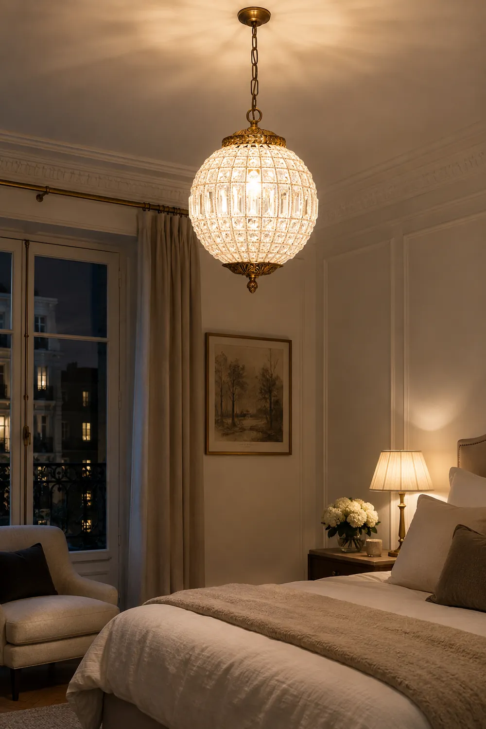 Traditional Gold Globe Chandelier - Lumpaz