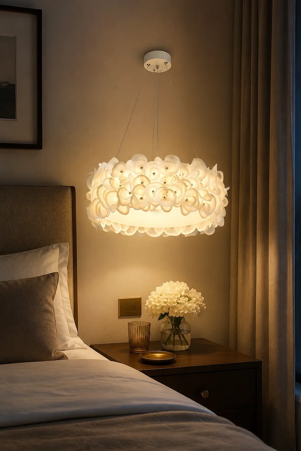 White Hydrangea Pendant Lamp - Lumpaz