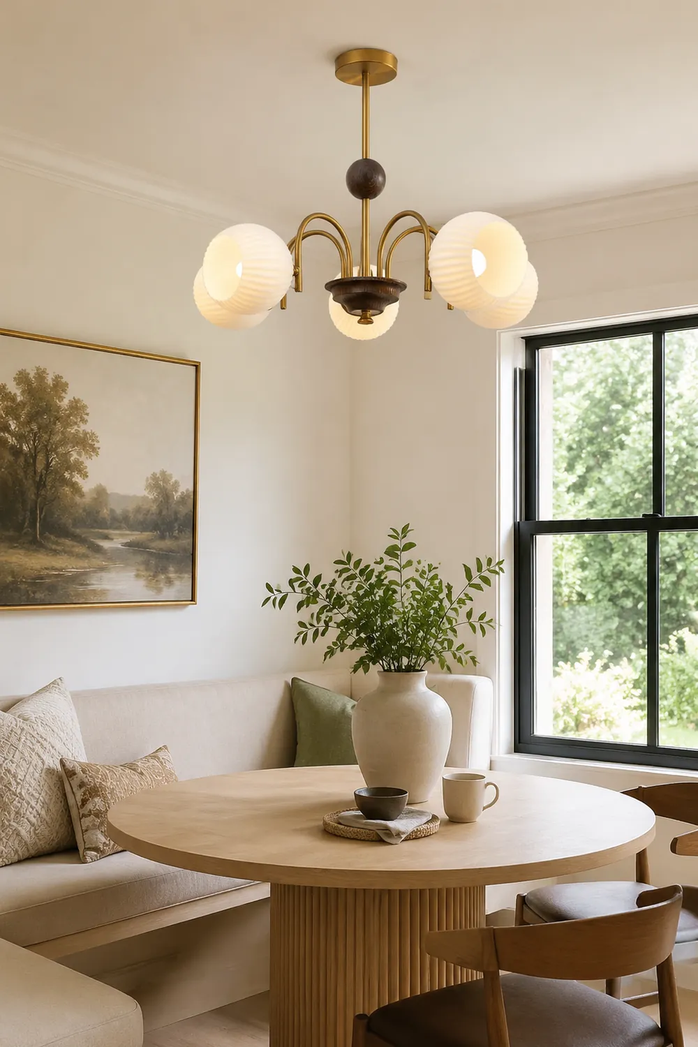 Sculptural Glass Ribbed Chandelier - Lumpaz