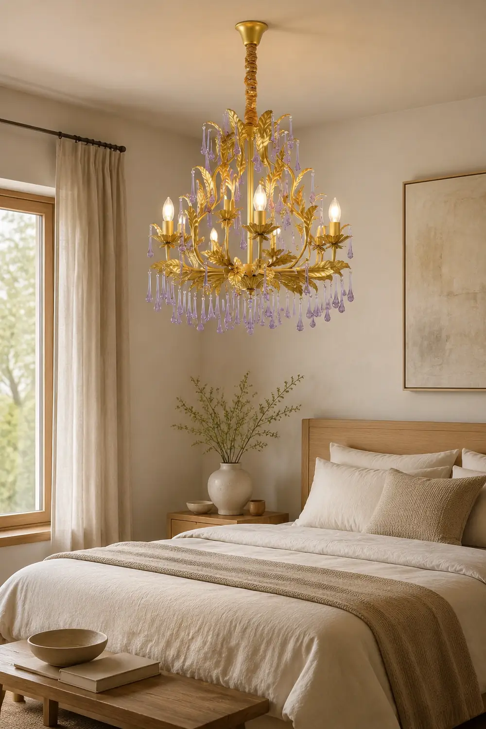 Amethyst Drops Crystal Chandelier - Lumpaz