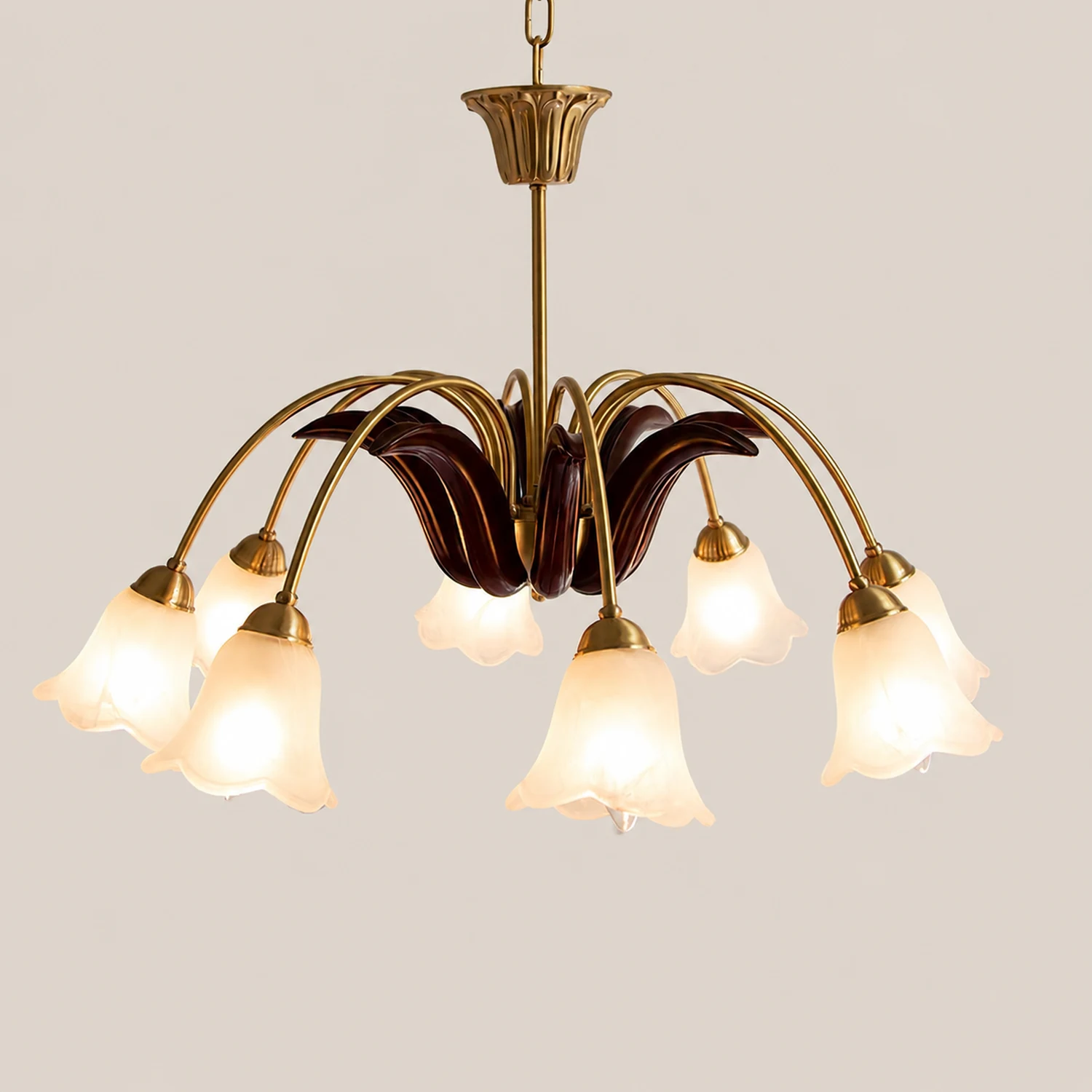 Brass Pastoral Flower Chandelier - Lumpaz