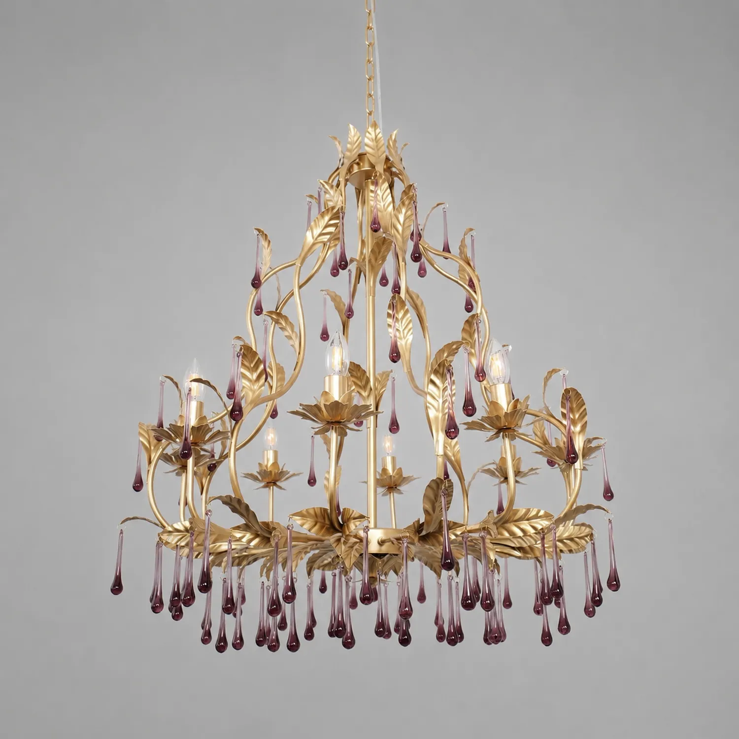 Amethyst Drops Crystal Chandelier - Lumpaz