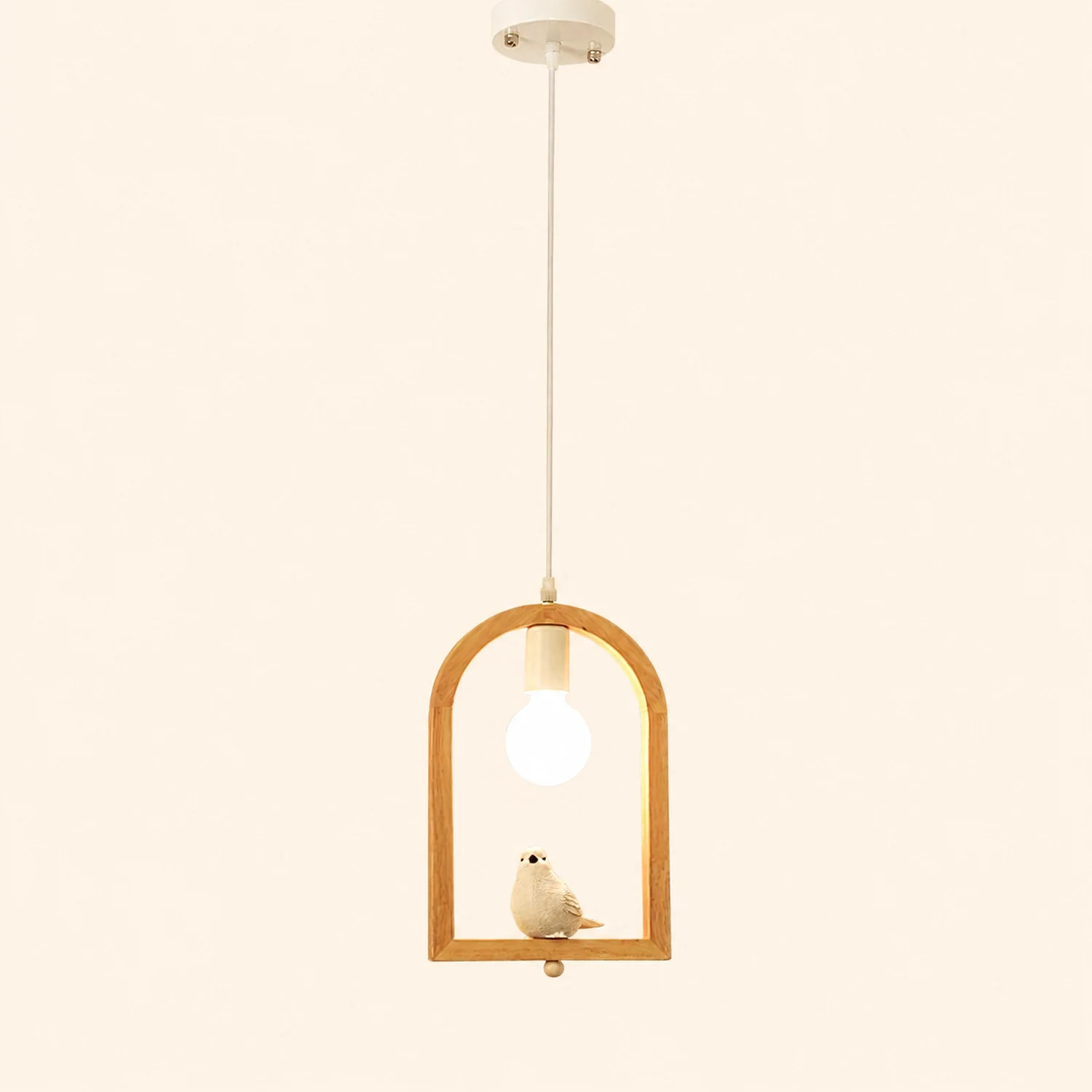 Wood Bird Resin Pendant Light - Lumpaz