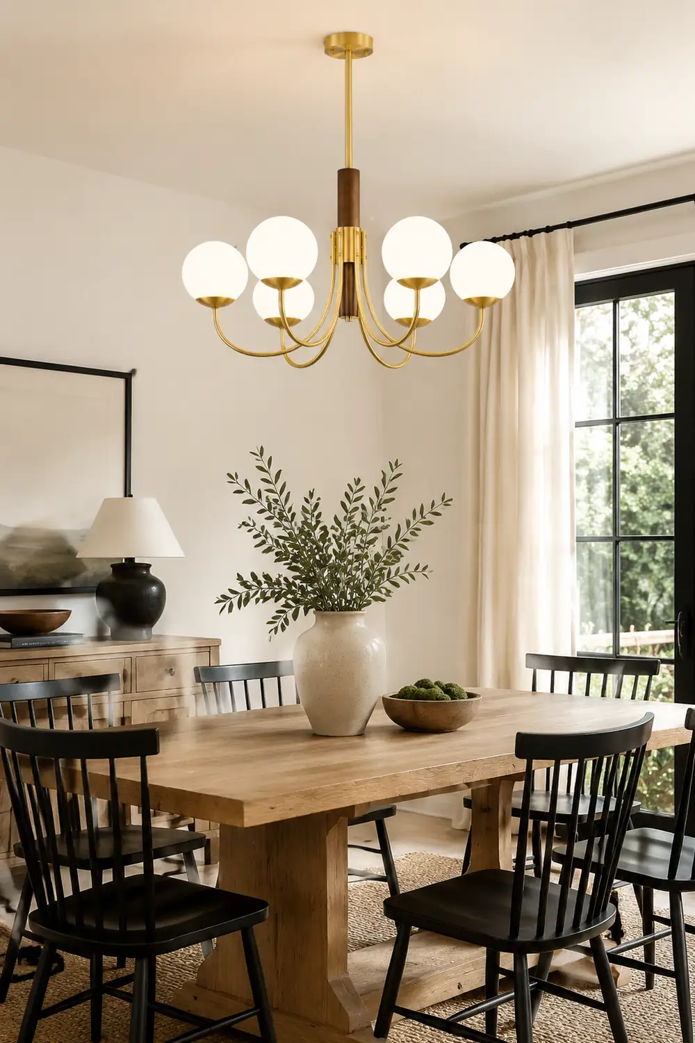 Midas Touch Walnut Sphere Chandelier - Lumpaz