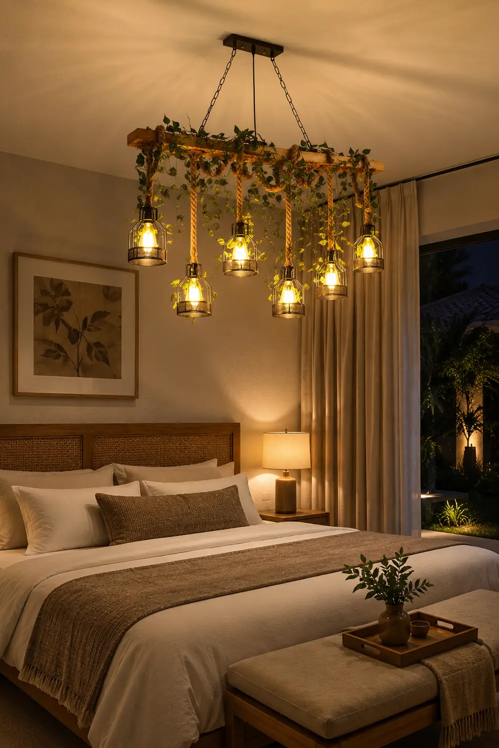 Rustic Wooden Chandelier - Lumpaz
