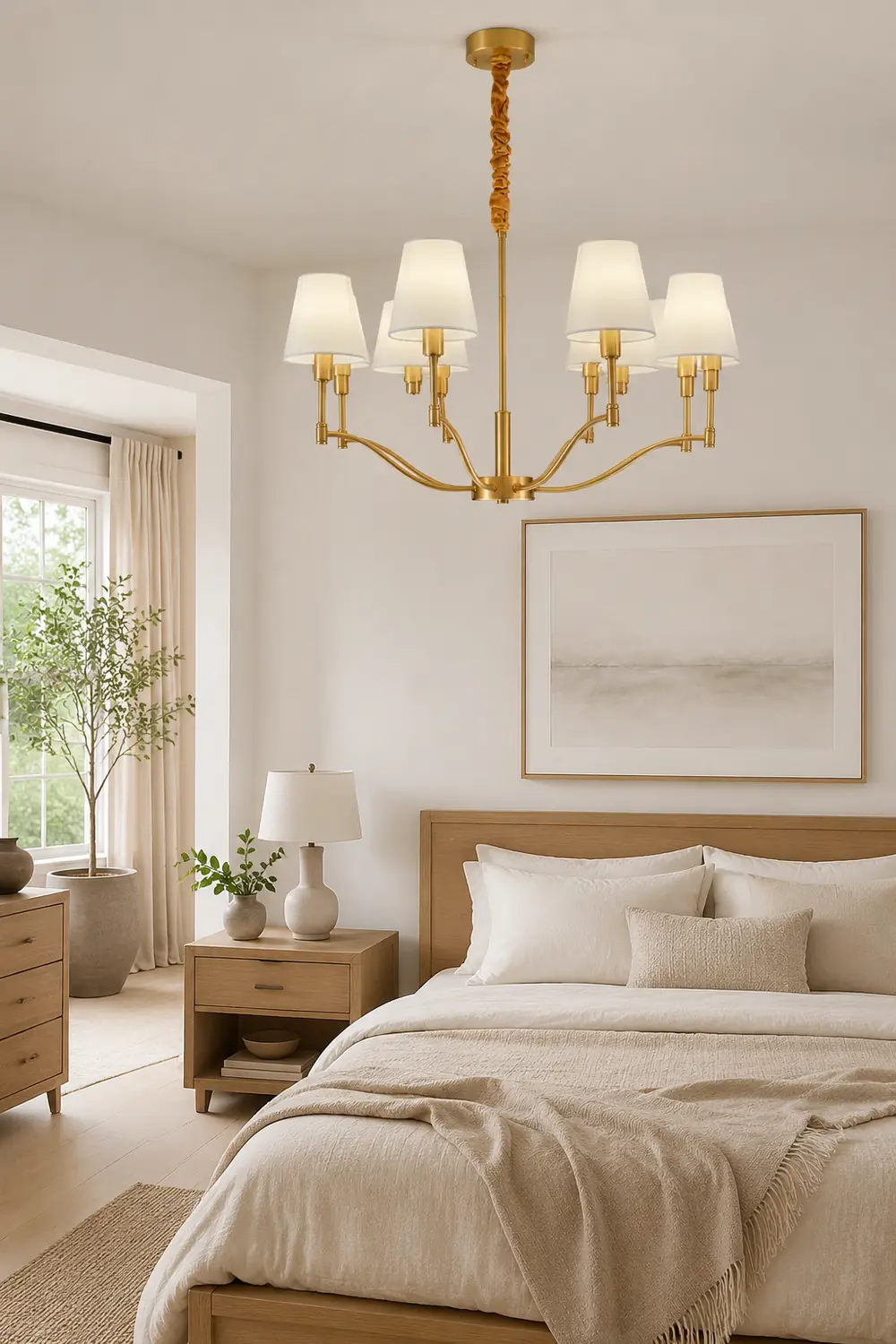 Meridian Mid Century Brass Chandelier - Lumpaz