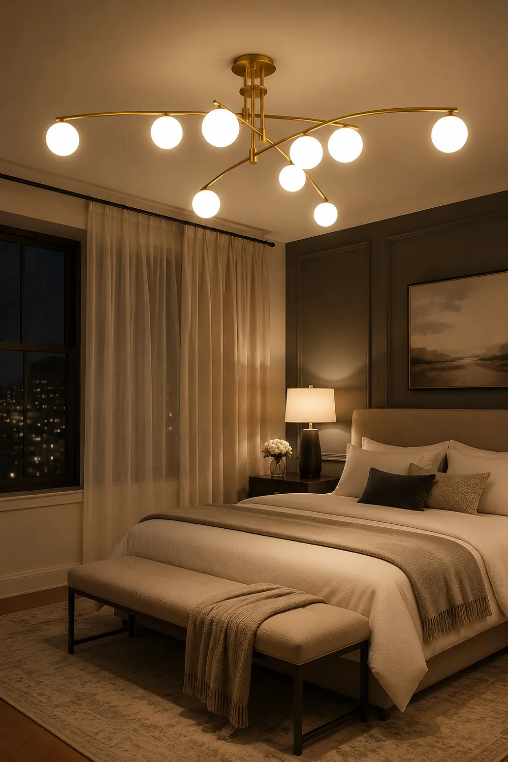 Modern Long Arm Chandelier - Lumpaz