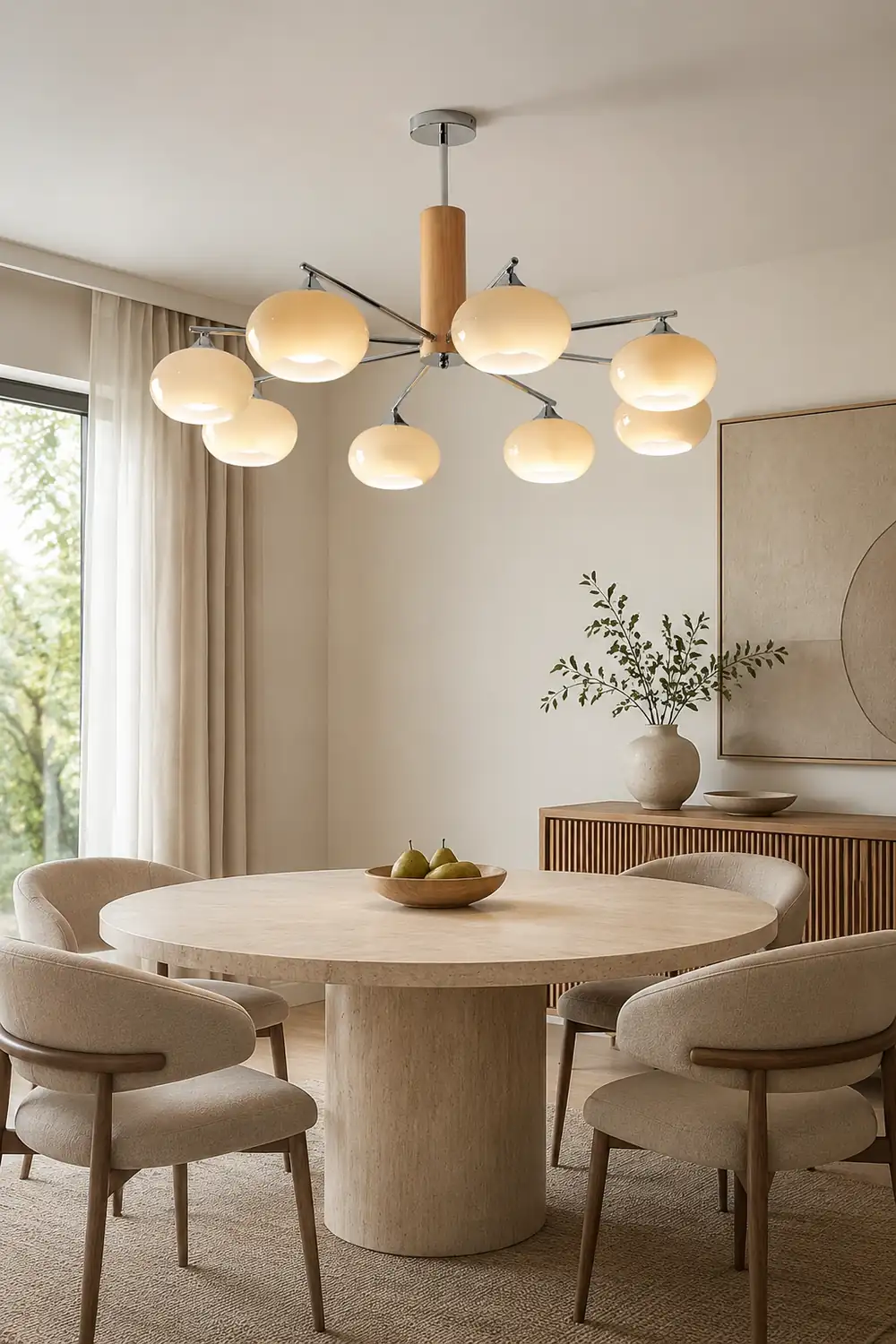 Elliptical Persimmon Chandelier - Lumpaz