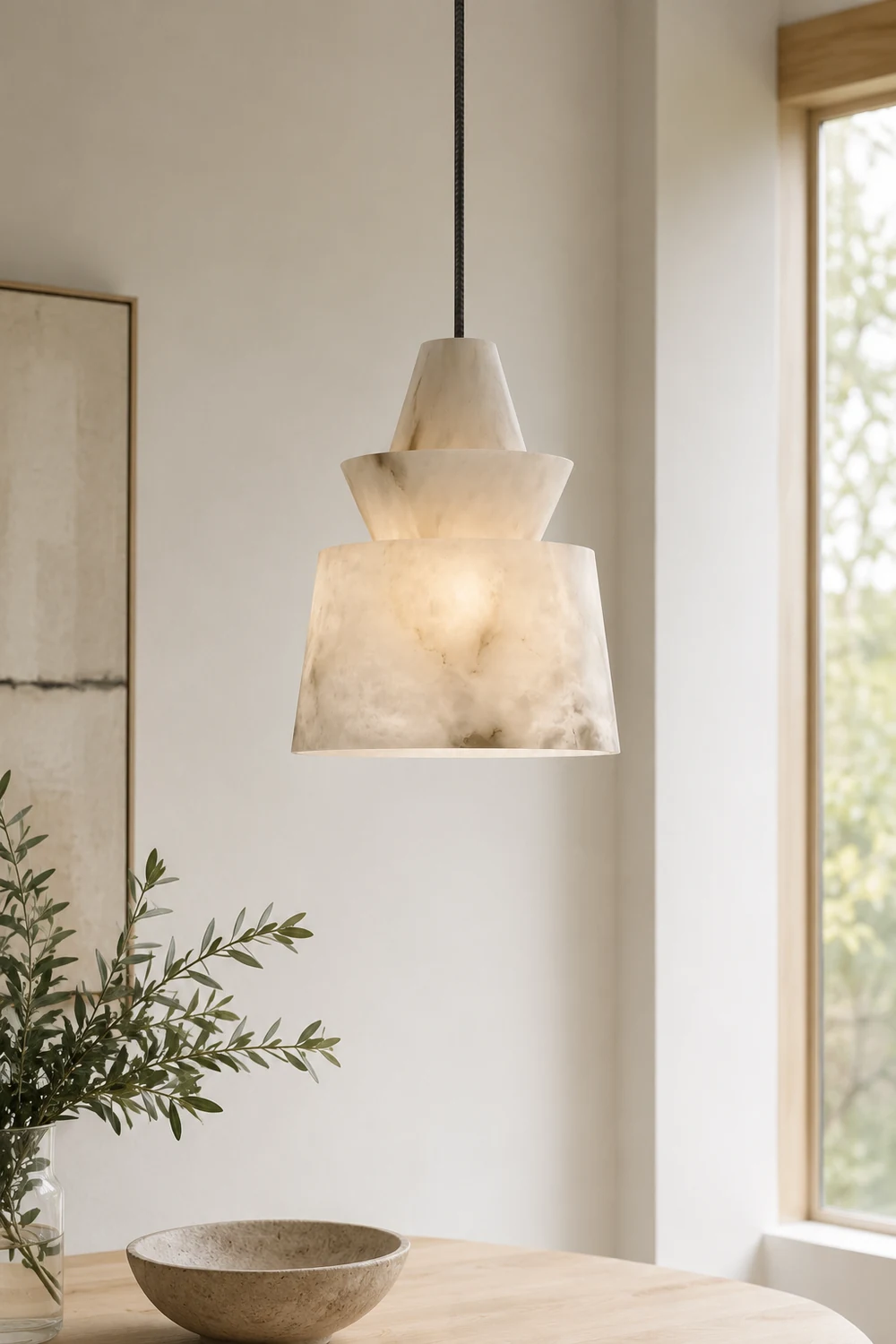 White Alabaster  Pendant Light - Lumpaz