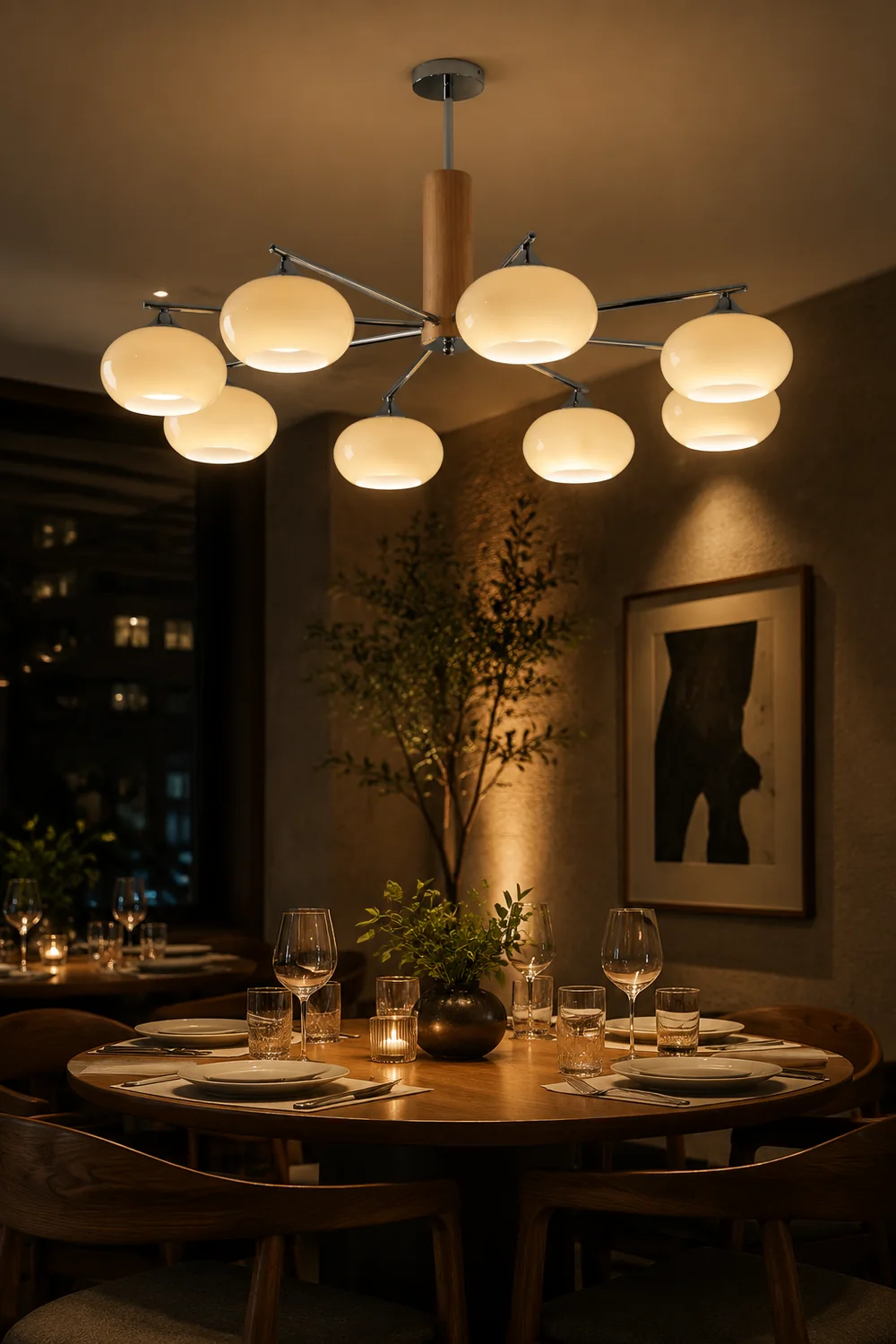 Elliptical Persimmon Chandelier - Lumpaz