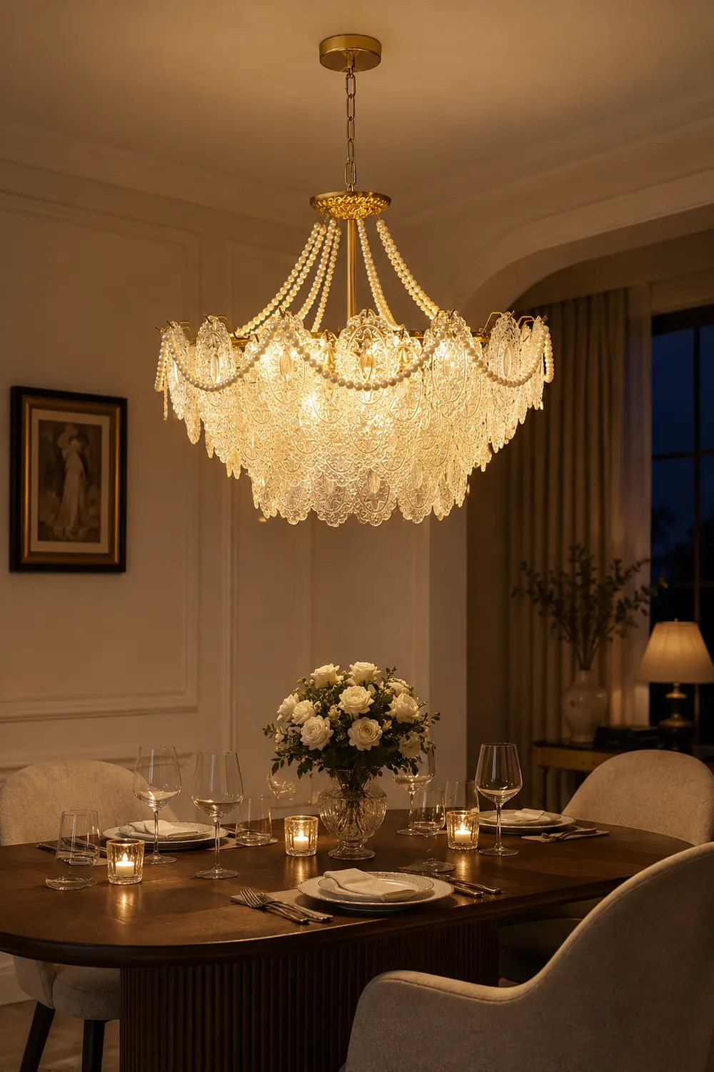 Pearls Glass Chandelier - Lumpaz