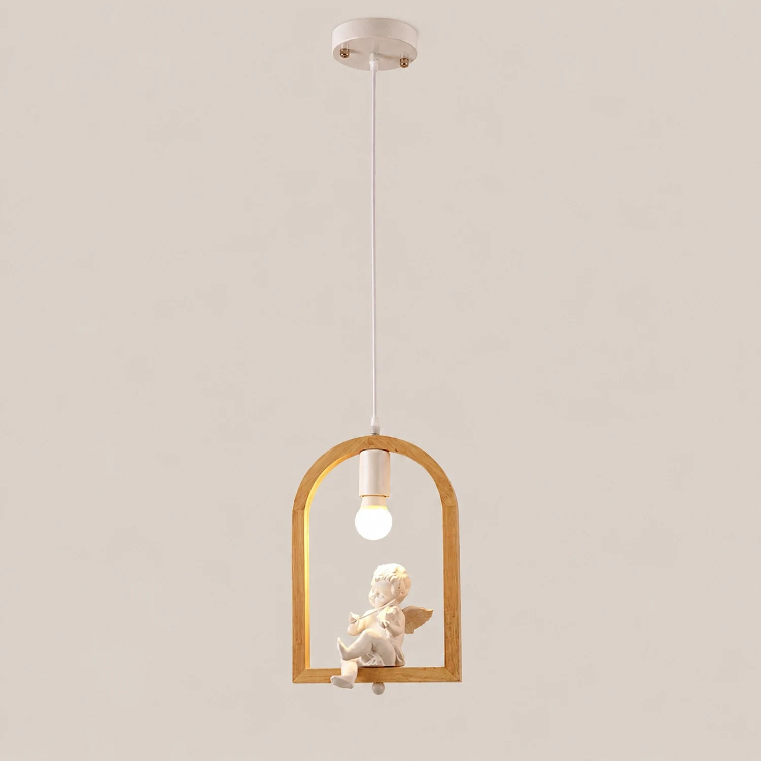 Wood Bird Resin Pendant Light - Lumpaz