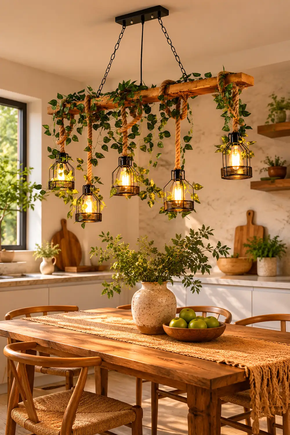 Rustic Wooden Chandelier - Lumpaz