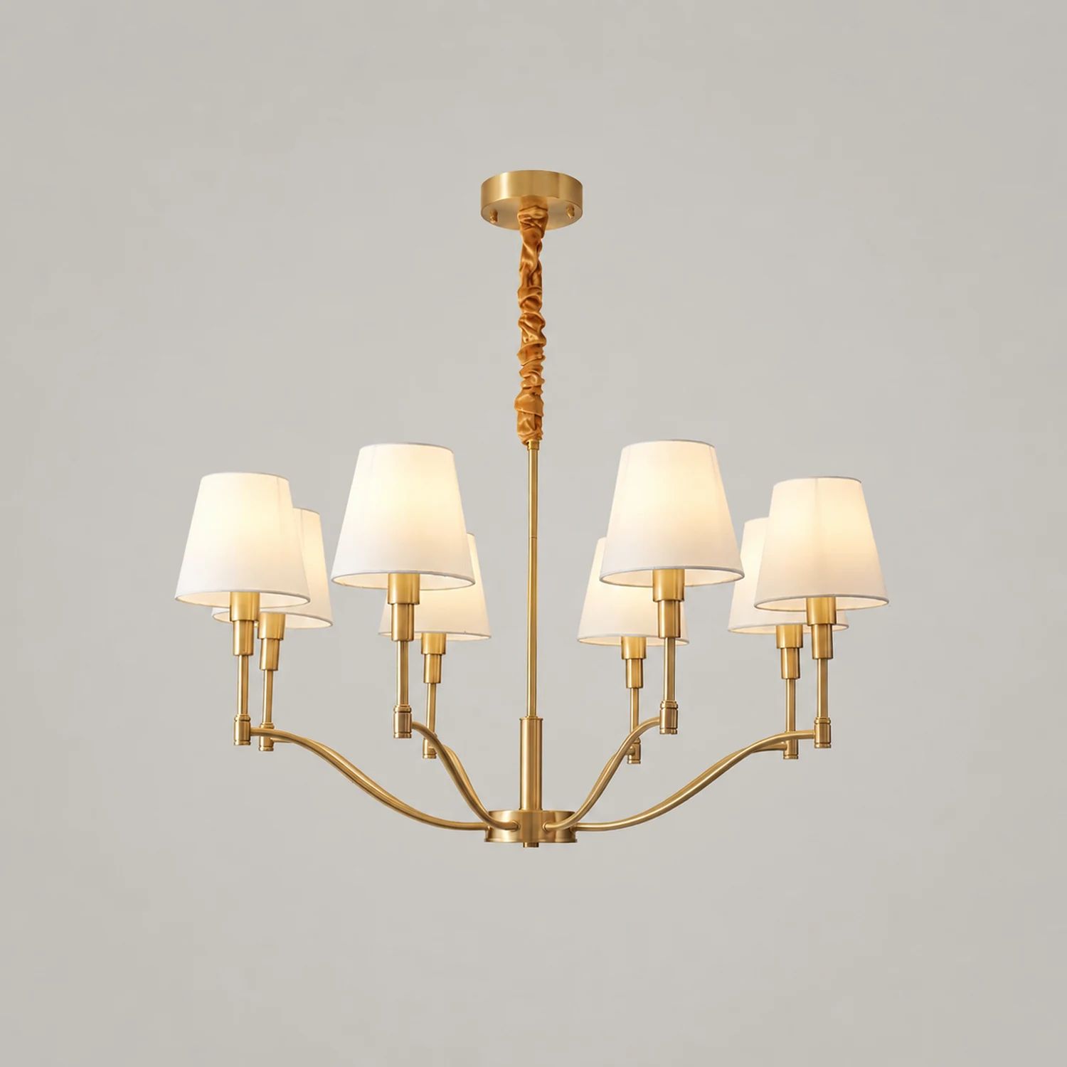 Meridian Mid Century Brass Chandelier - Lumpaz
