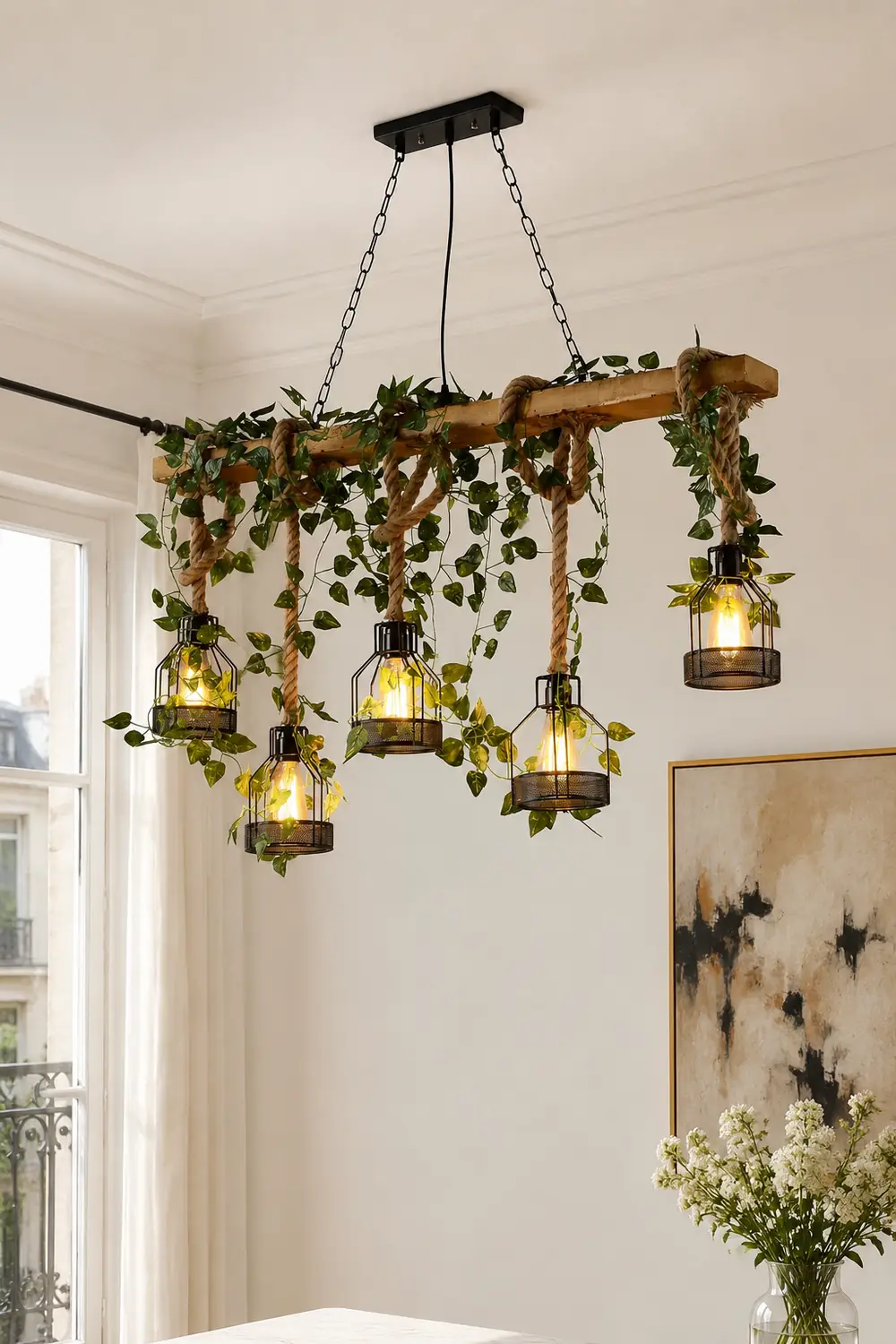 Rustic Wooden Chandelier - Lumpaz