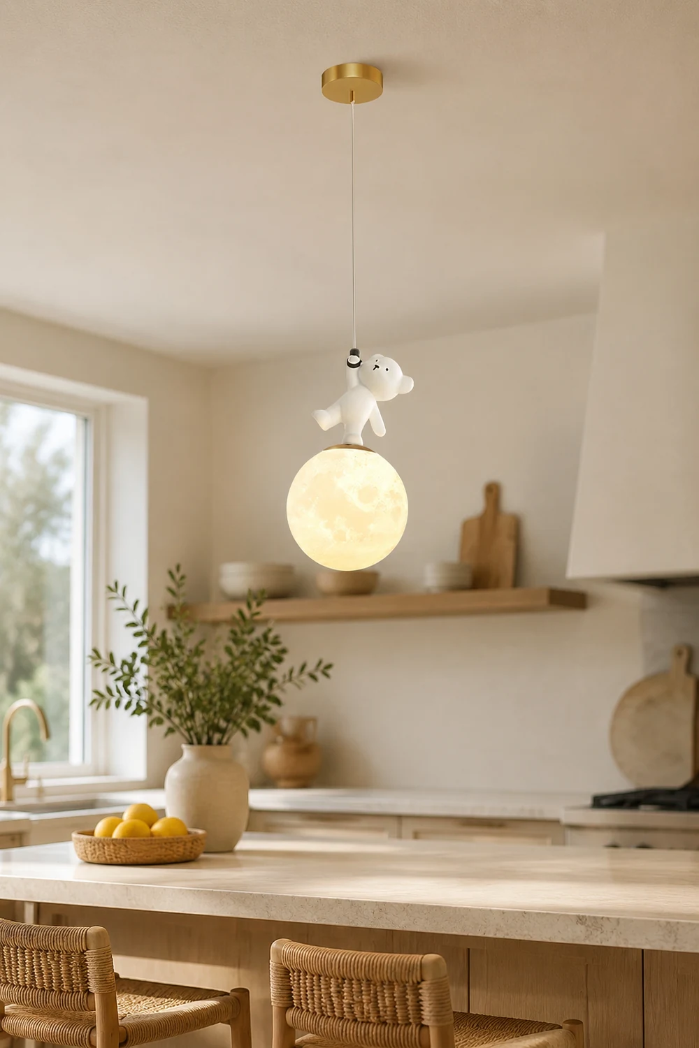 Animal And Moon Pendant Light - Lumpaz
