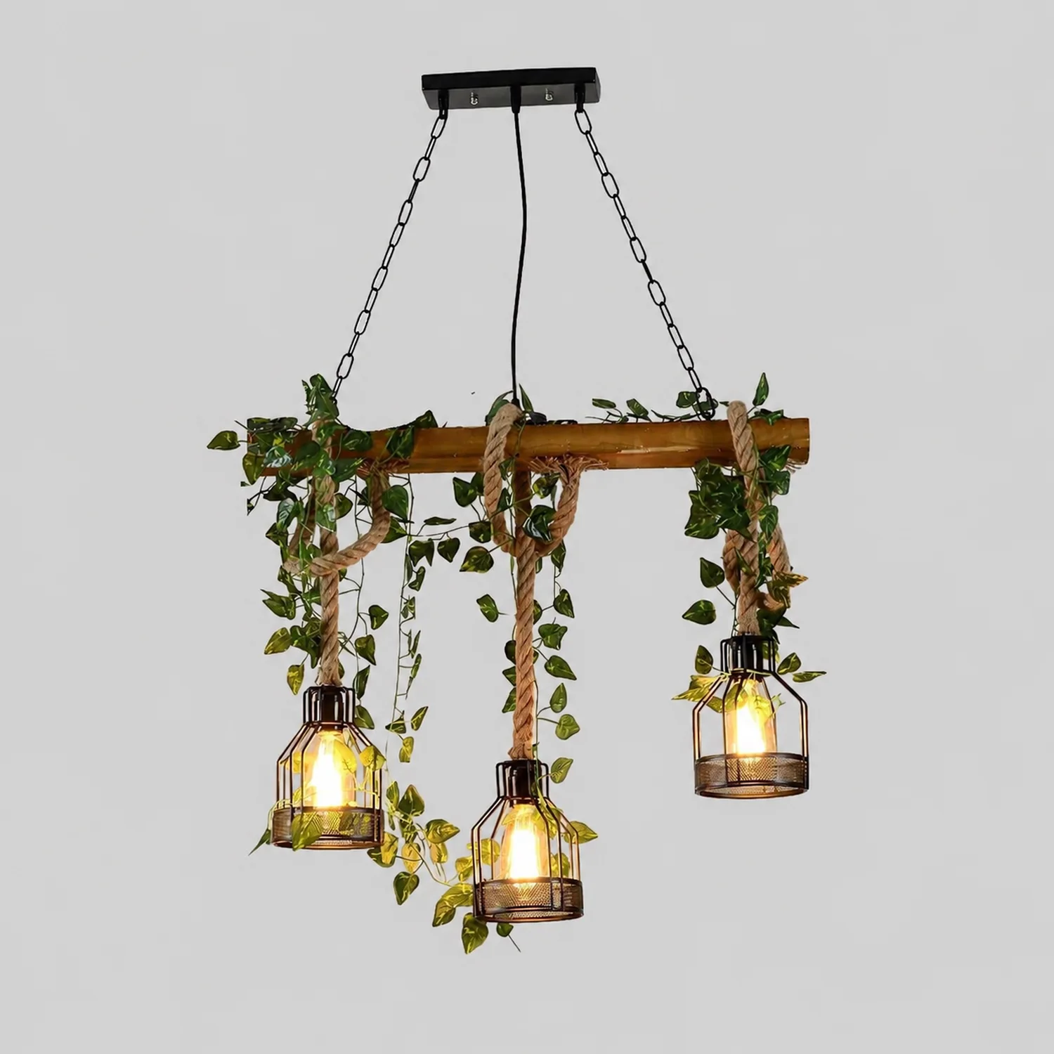 Rustic Wooden Chandelier - Lumpaz