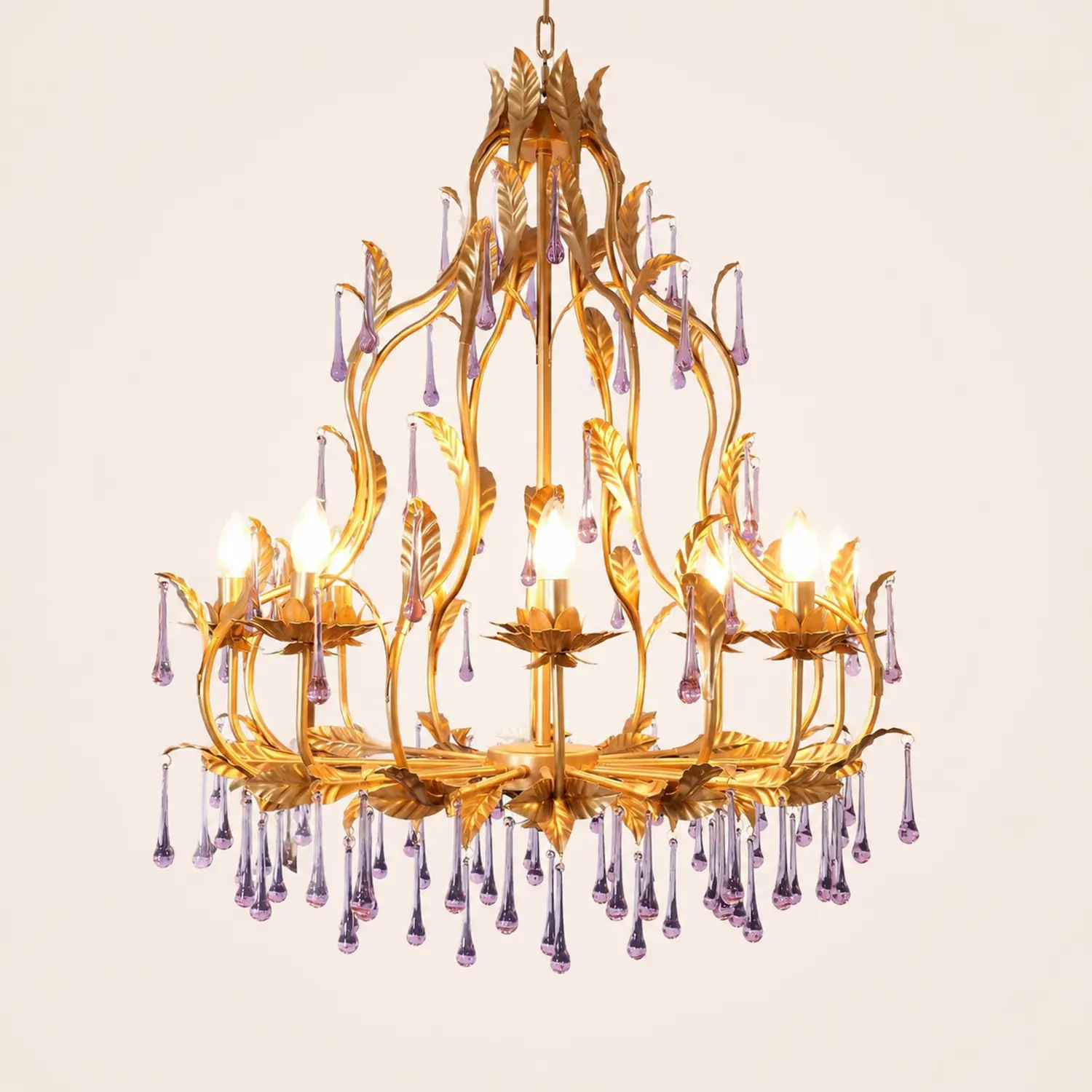 Amethyst Drops Crystal Chandelier - Lumpaz