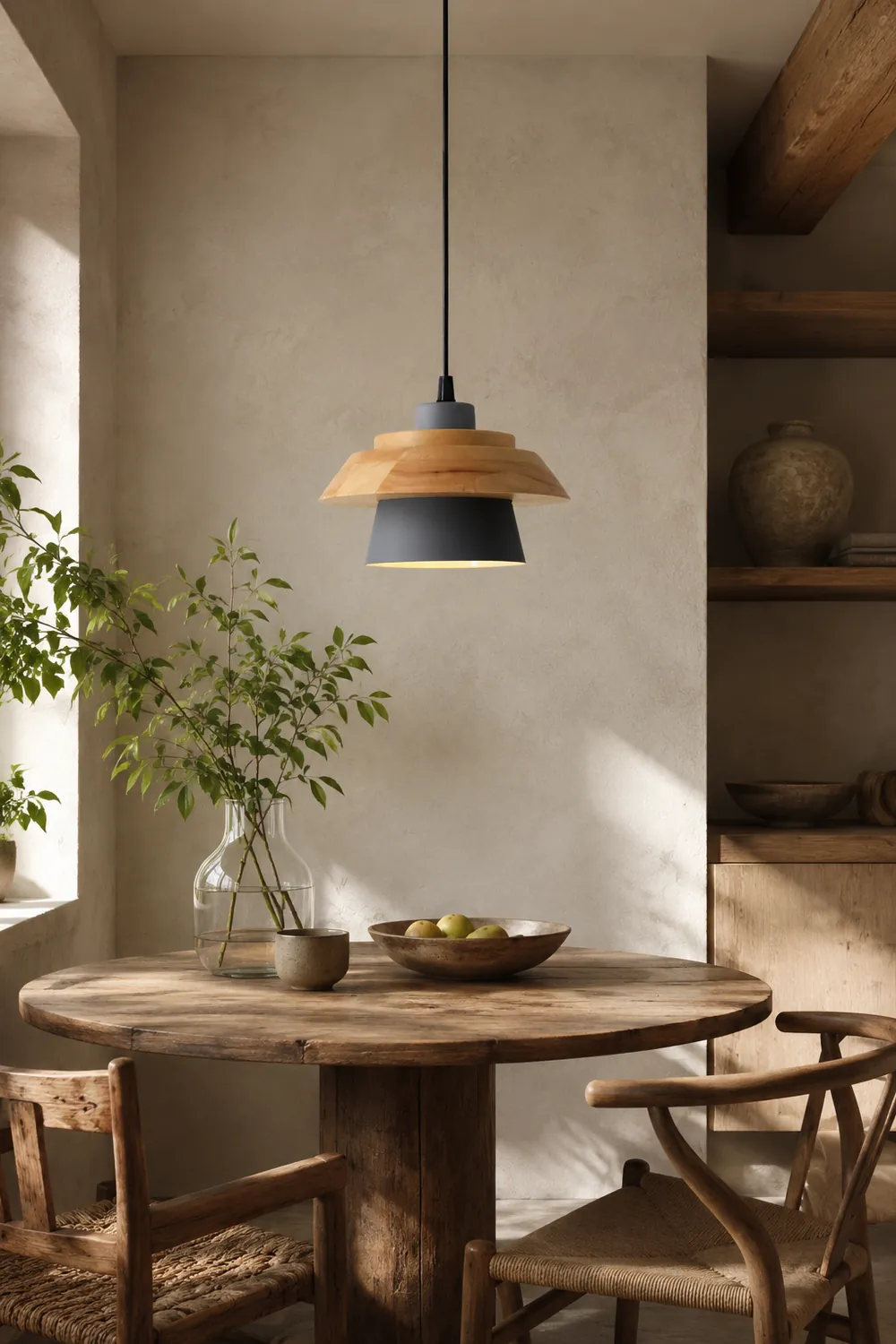 Stone Wood Pendant Lamp - Lumpaz