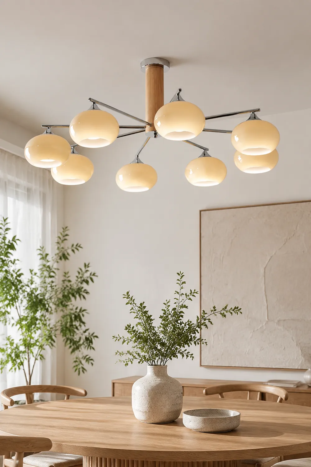 Elliptical Persimmon Chandelier - Lumpaz