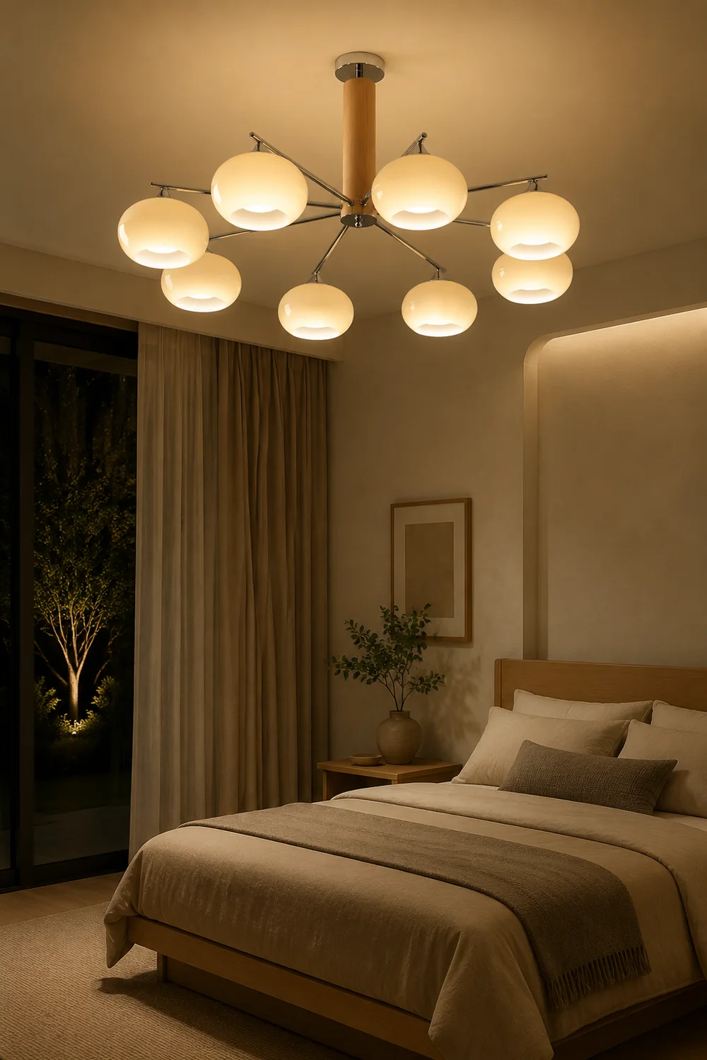 Elliptical Persimmon Chandelier - Lumpaz