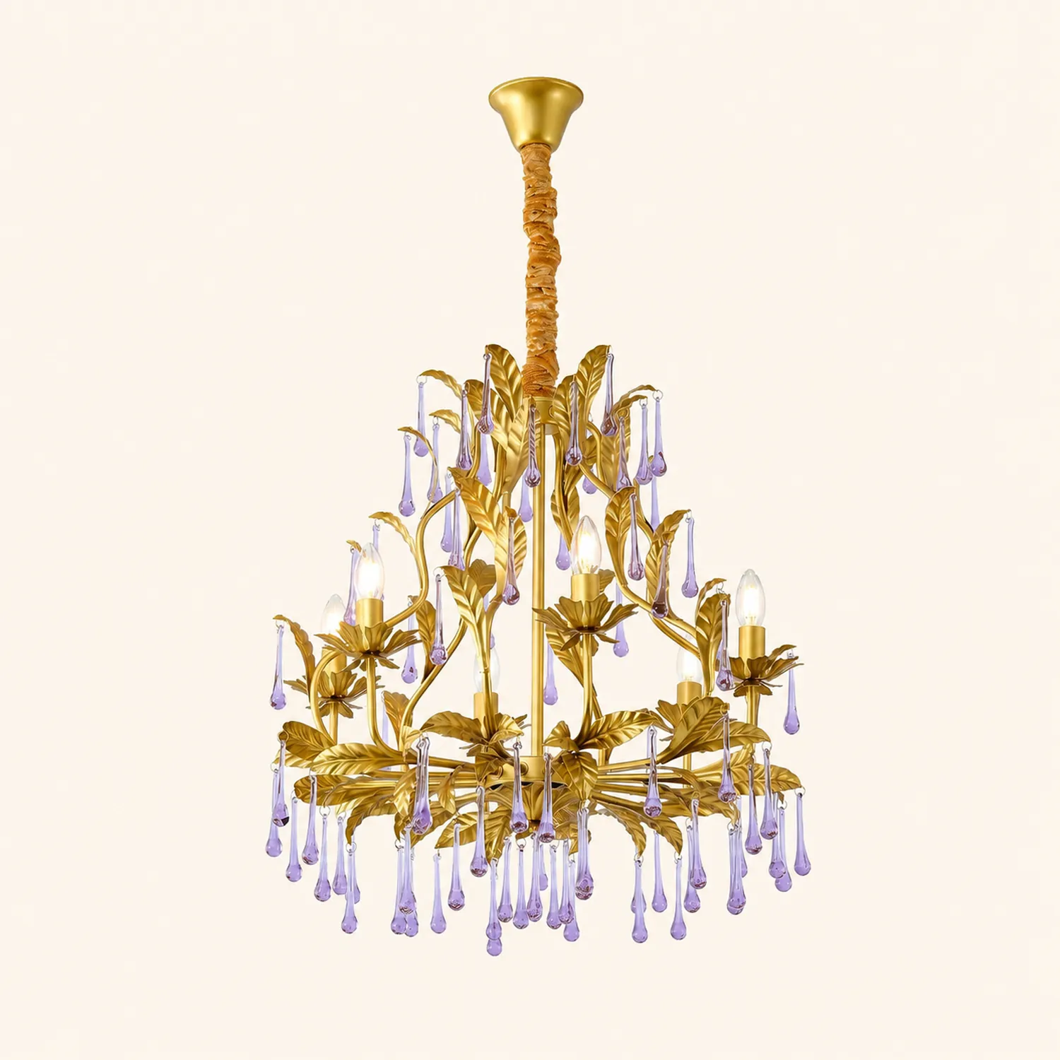 Amethyst Drops Crystal Chandelier - Lumpaz