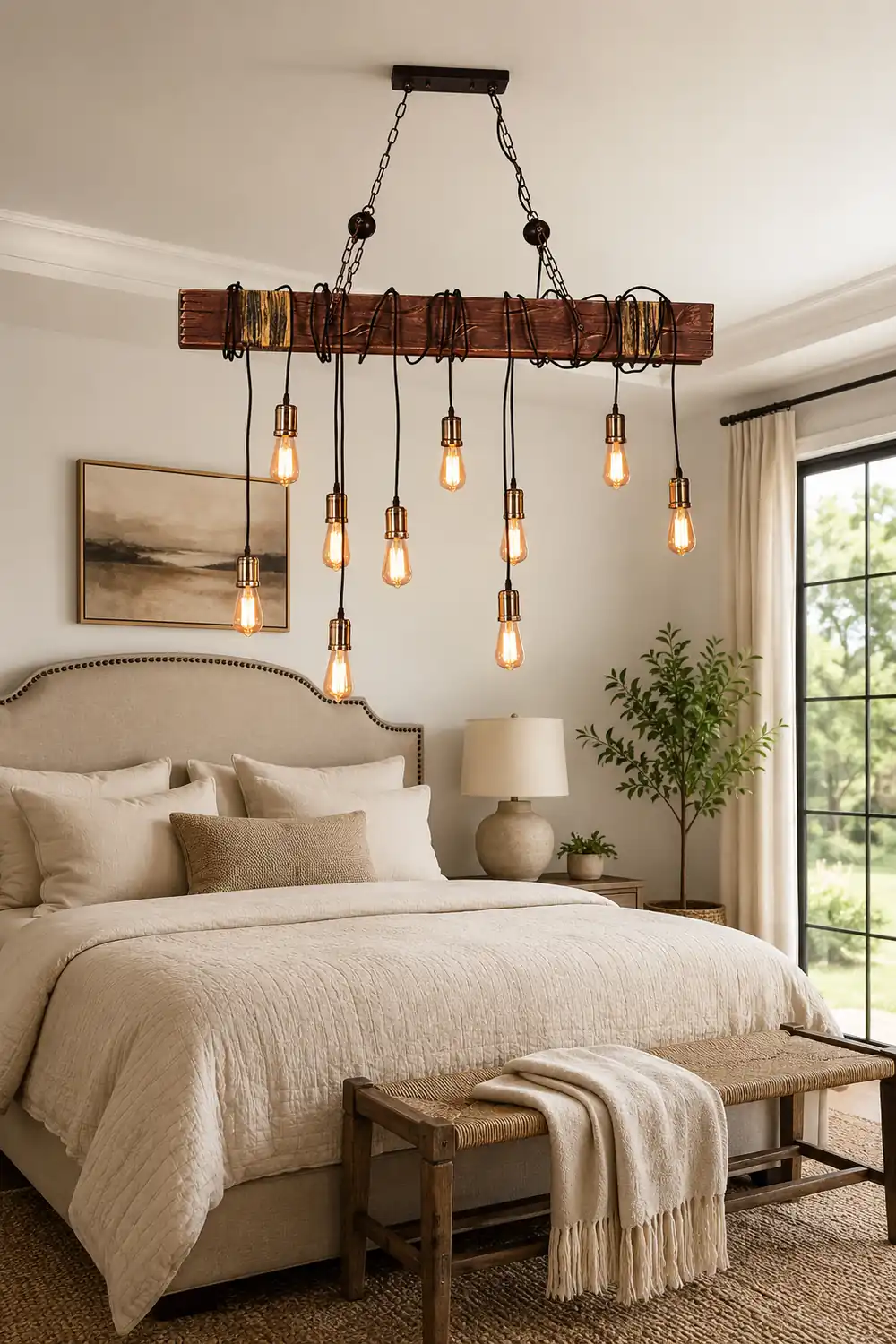 Wood Hanging Multi Chandelier - Lumpaz