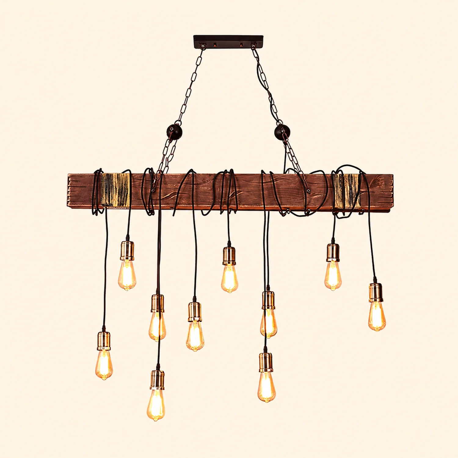 Wood Hanging Multi Chandelier - Lumpaz