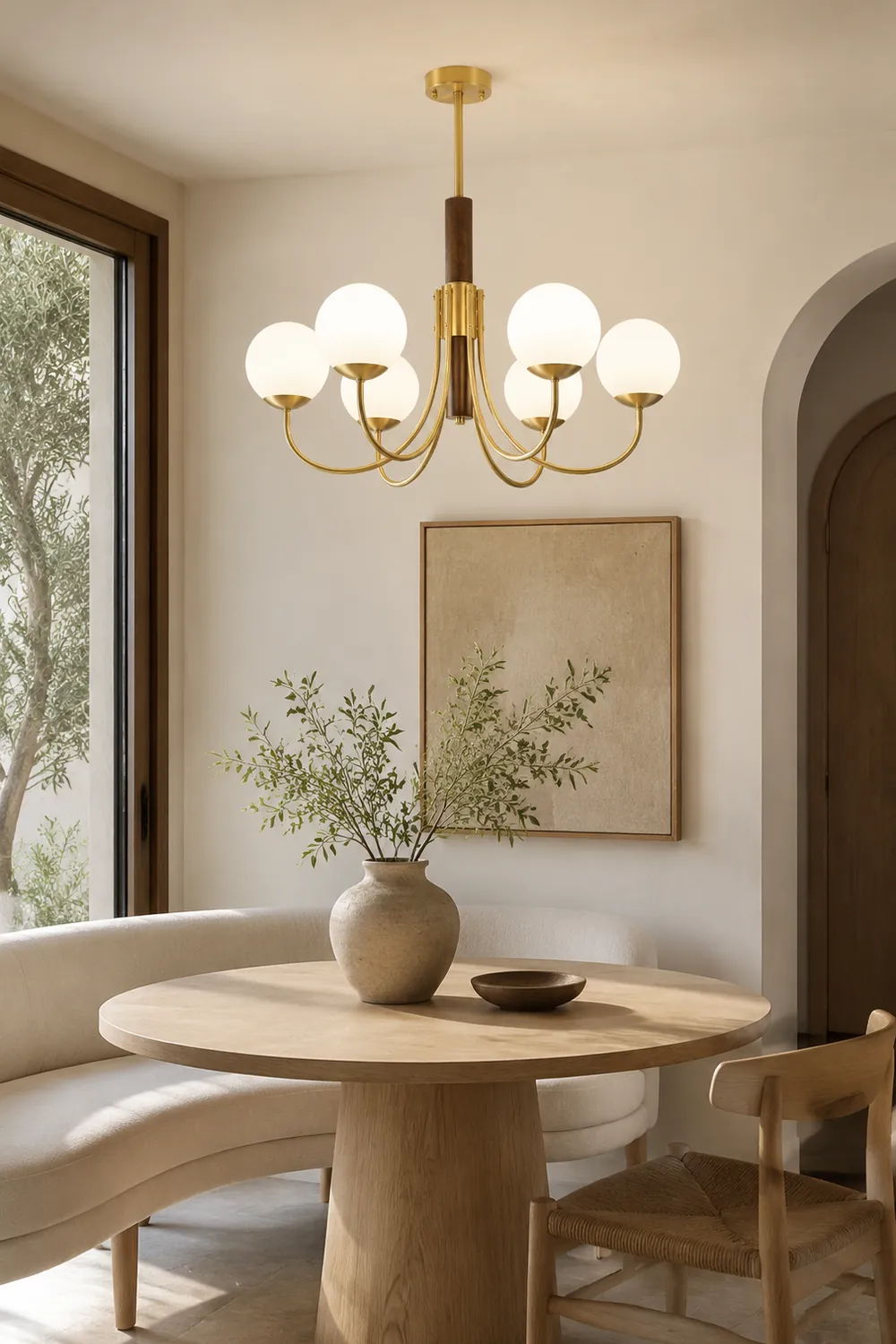 Midas Touch Walnut Sphere Chandelier - Lumpaz