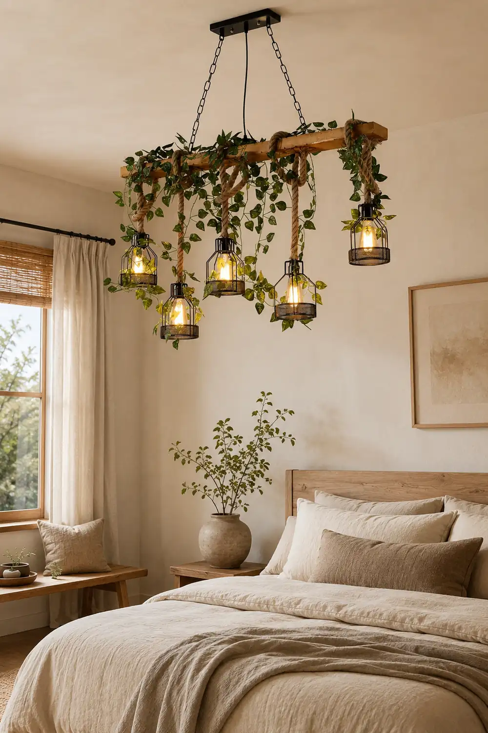 Rustic Wooden Chandelier - Lumpaz