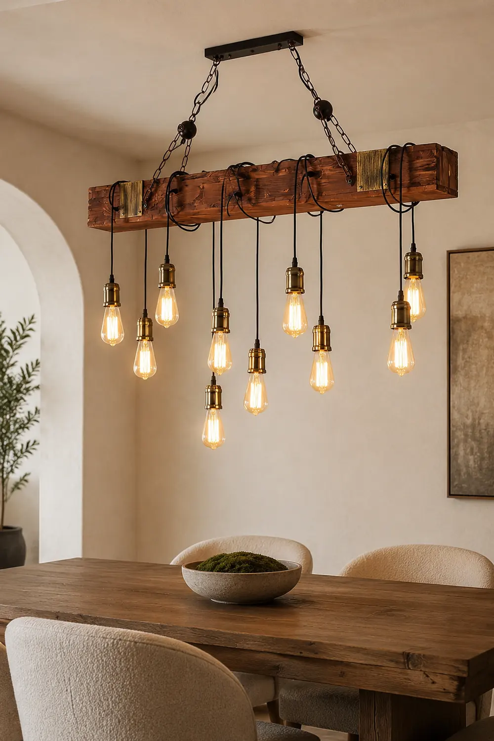 Wood Hanging Multi Chandelier - Lumpaz