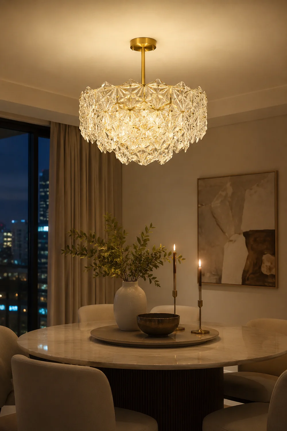 Snowflake Glass Chandelier - Lumpaz