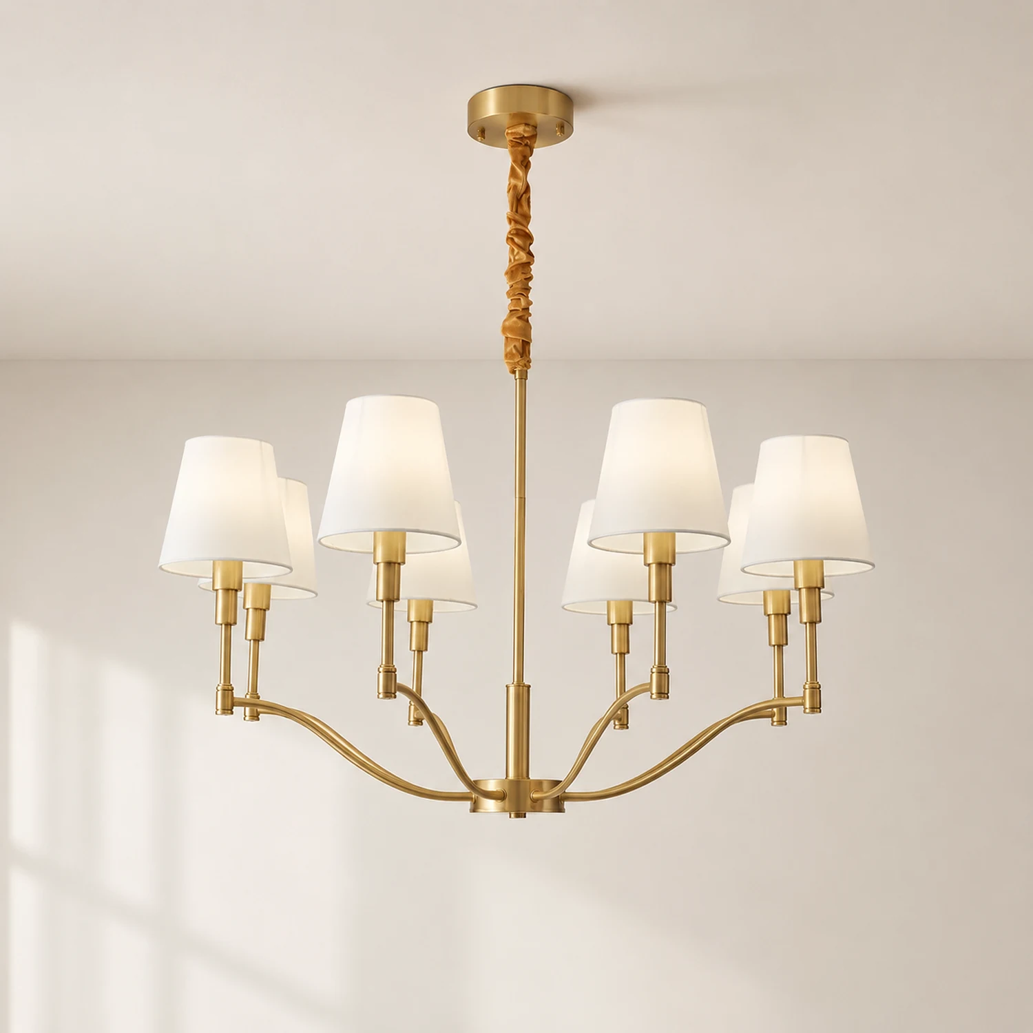 Meridian Mid Century Brass Chandelier - Lumpaz