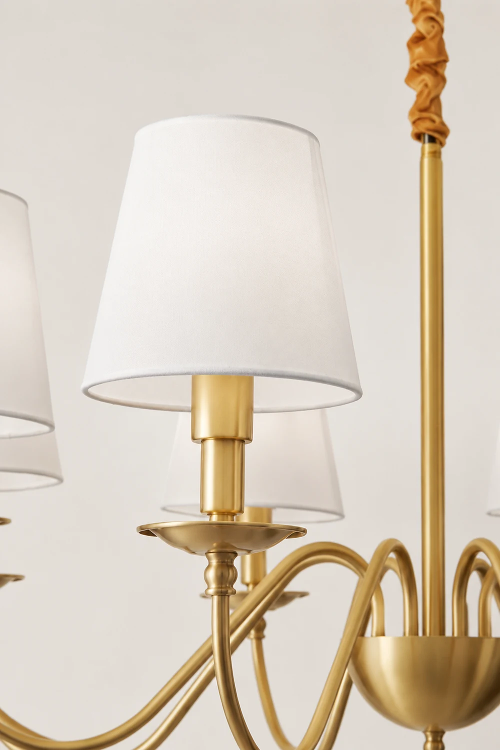 Tapered Fabric Brass Chandelier - Lumpaz