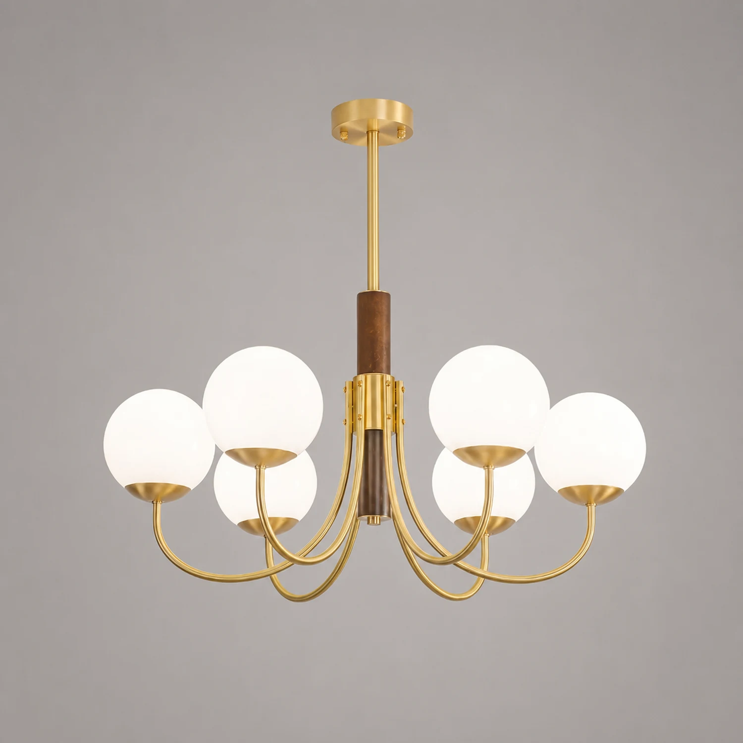 Midas Touch Walnut Sphere Chandelier - Lumpaz
