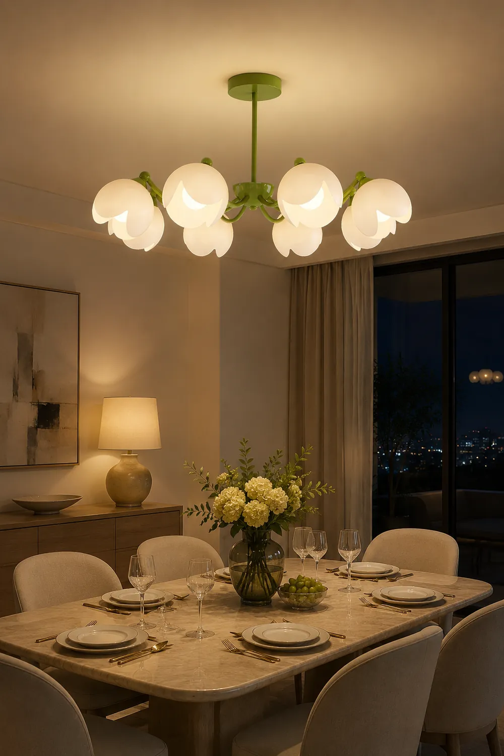 Murano Cream Chandelier - Lumpaz