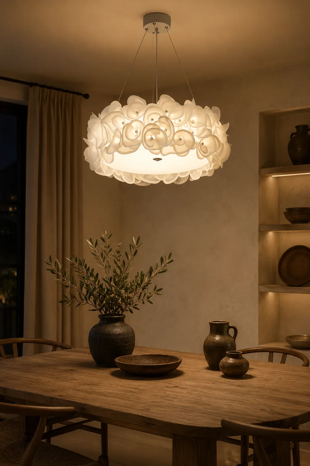 White Hydrangea Pendant Lamp - Lumpaz